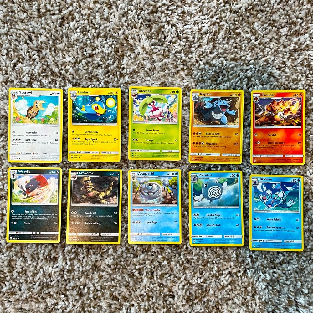 2017 POKEMON STAGE 1 Mixed Bundle Card Lot Of 10ea